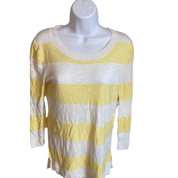Gap yellow and white striped sweater size XS - Picture 5 of 6